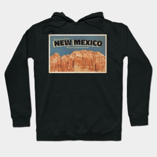 Greetings from New Mexico - Vintage Travel Postcard Design Hoodie